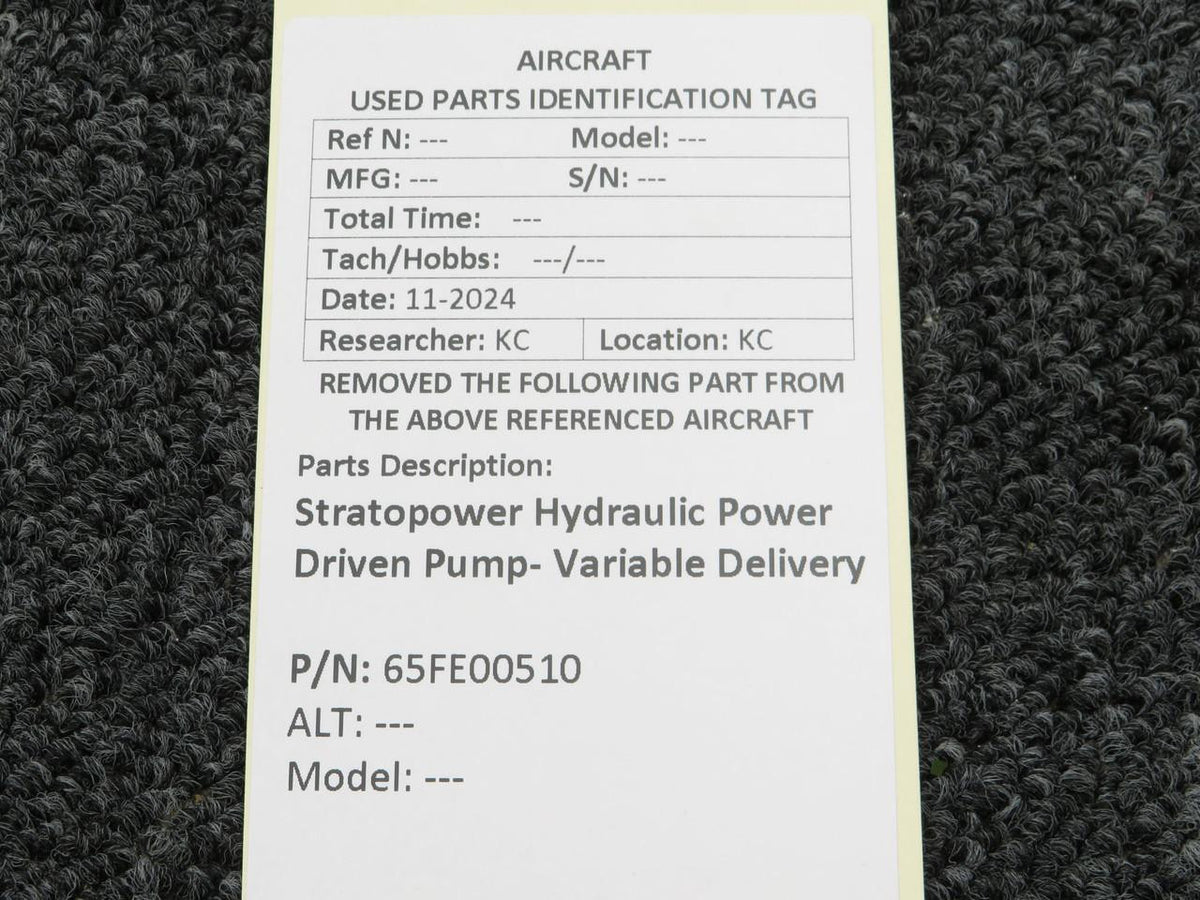 Stratopower 65FE00510 Stratopower Hydraulic Power Driven Variable Delivery Pump