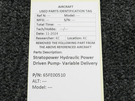 Stratopower 65FE00510 Stratopower Hydraulic Power Driven Variable Delivery Pump