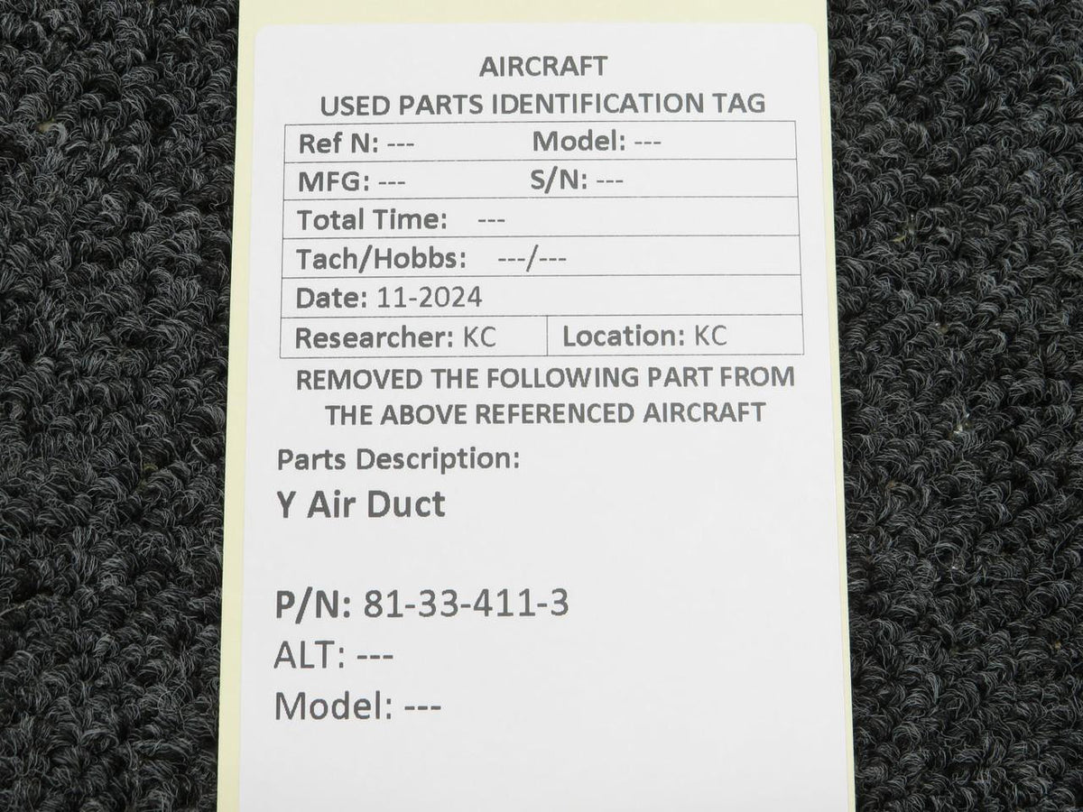No Brand 81-33-411-3 Y Air Duct