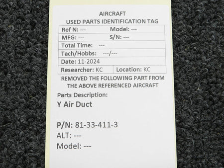 No Brand 81-33-411-3 Y Air Duct