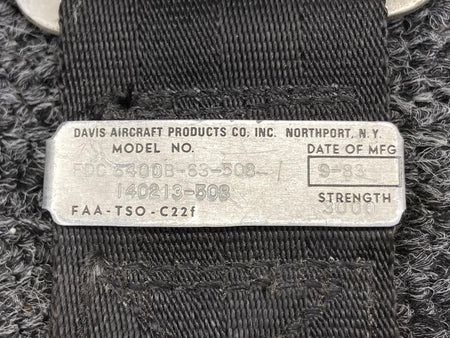 Davis-Aircraft Products FDC6400B-63-1, FDC6400B-63-508-1 Davis Aft Seat Belt LH with Shoulder Strap