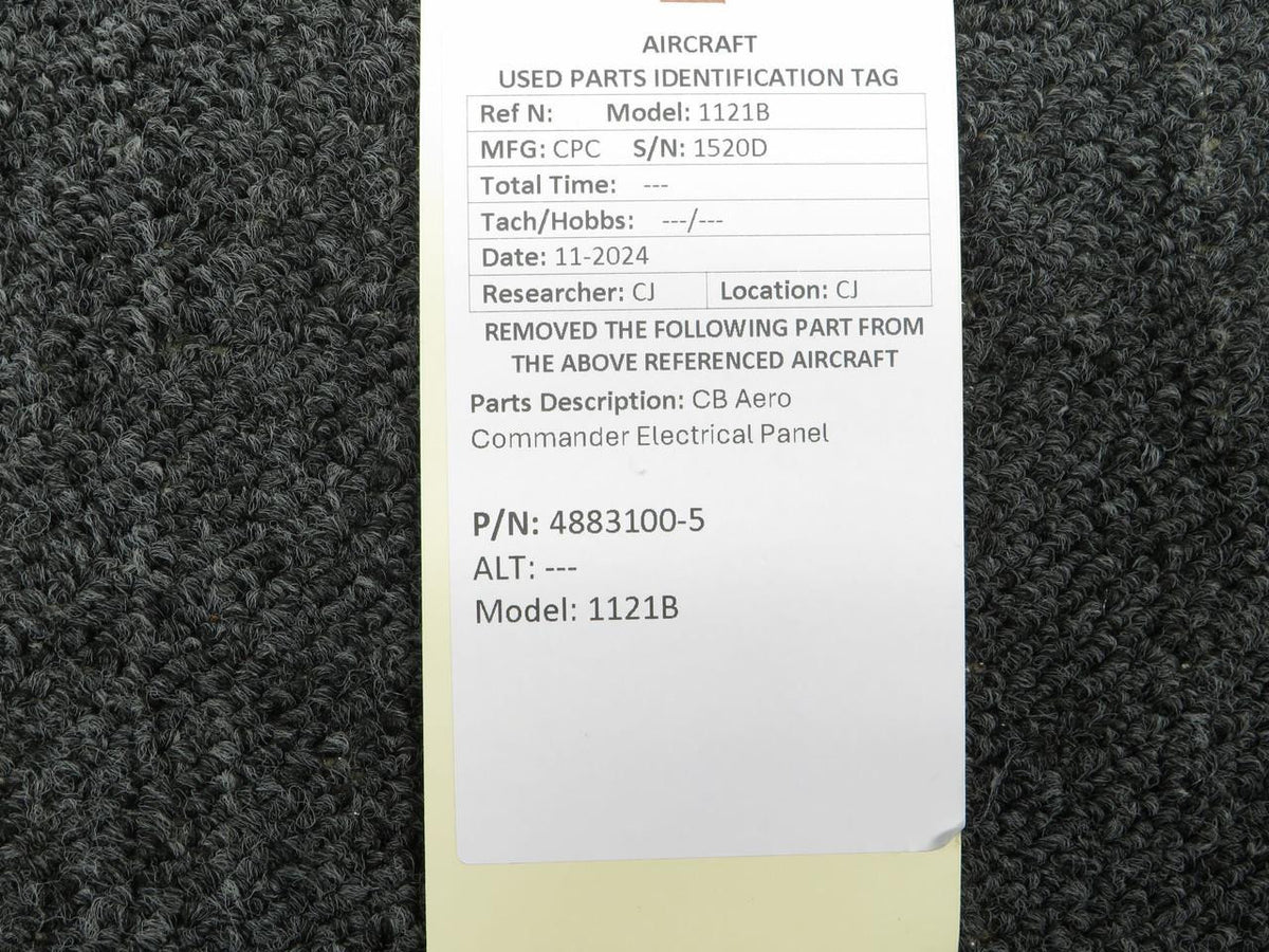 Aero Commander 4883100-5 CB Aero Commander Electrical Panel