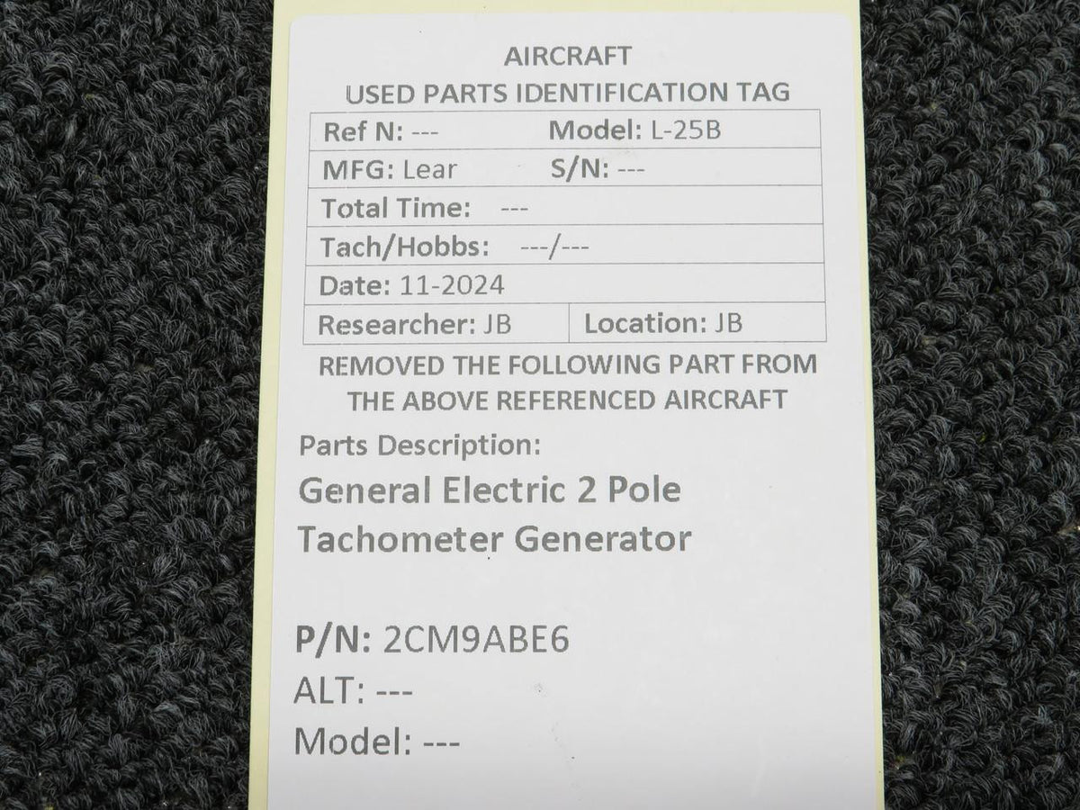 General Electric 2CM9ABE6 General Electric 2 Pole Tachometer Generator