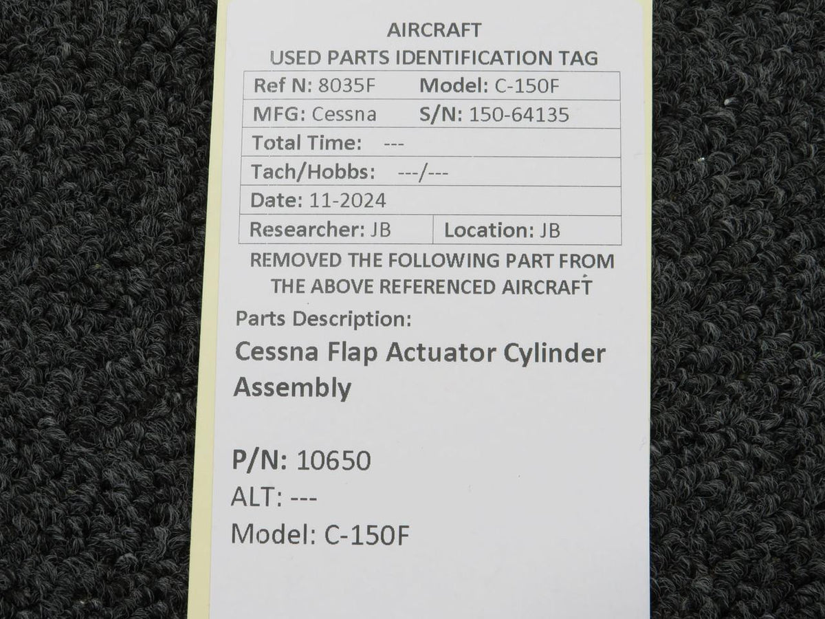 Cessna Aircraft Parts 10650 Cessna 150F Flap Actuator Cylinder Assembly