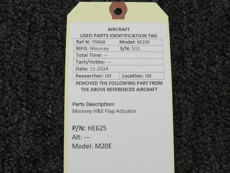 HE625 Mooney M20E H&E Hydraulic Flap Actuator
