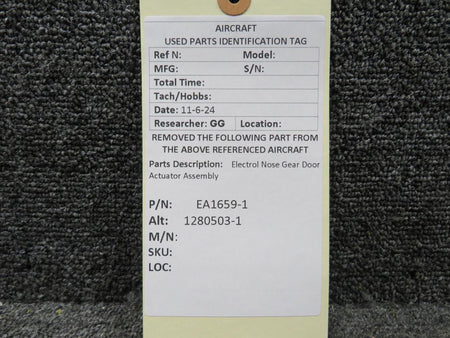 Electrol EA1659-1 (Alt: 1280503-1) Electrol Nose Gear Door Actuator Assembly