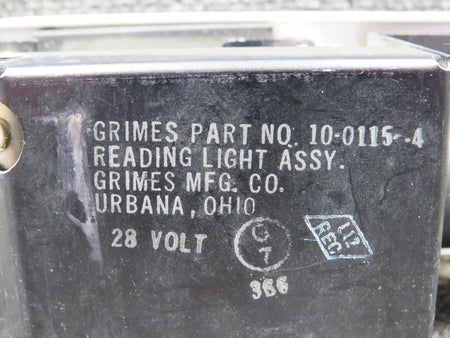 Grimes 10-0115-4 Grimes Reading Light Assembly (28V)