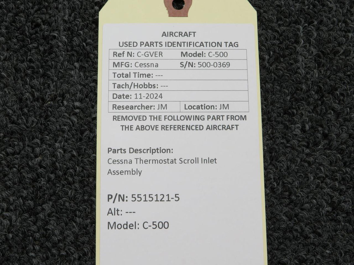 Cessna Aircraft Parts 5515121-5 Cessna C-500 Thermostat Scroll Inlet Assembly