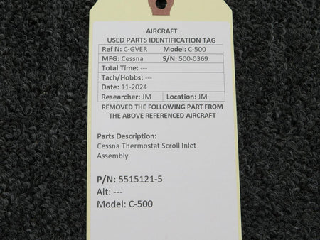 Cessna Aircraft Parts 5515121-5 Cessna C-500 Thermostat Scroll Inlet Assembly