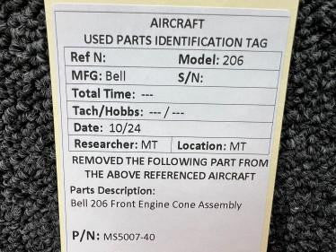 Bell MS5007-40 Bell 206 Front Engine Cone Assembly