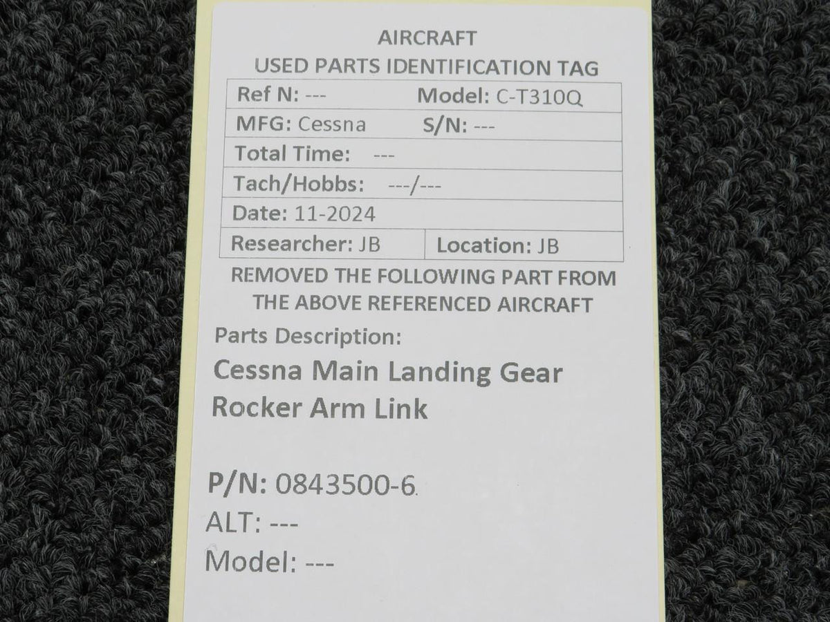Cessna Aircraft Parts 0843500-6 Cessna Main Landing Gear Rocker Arm Link