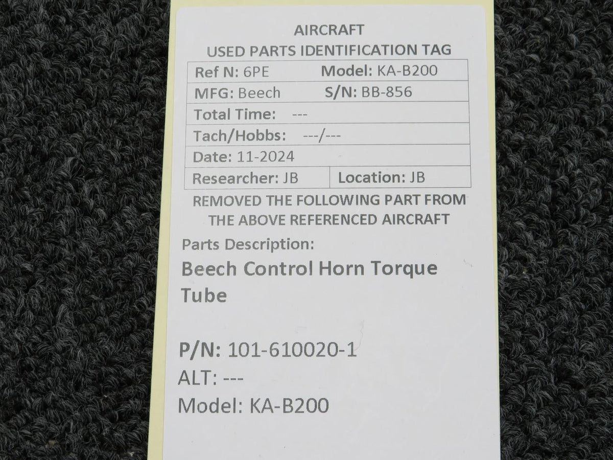 Beechcraft Parts 101-610020-1 Beech KA-B200 Control Horn Torque Tube