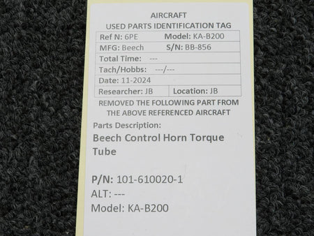 Beechcraft Parts 101-610020-1 Beech KA-B200 Control Horn Torque Tube