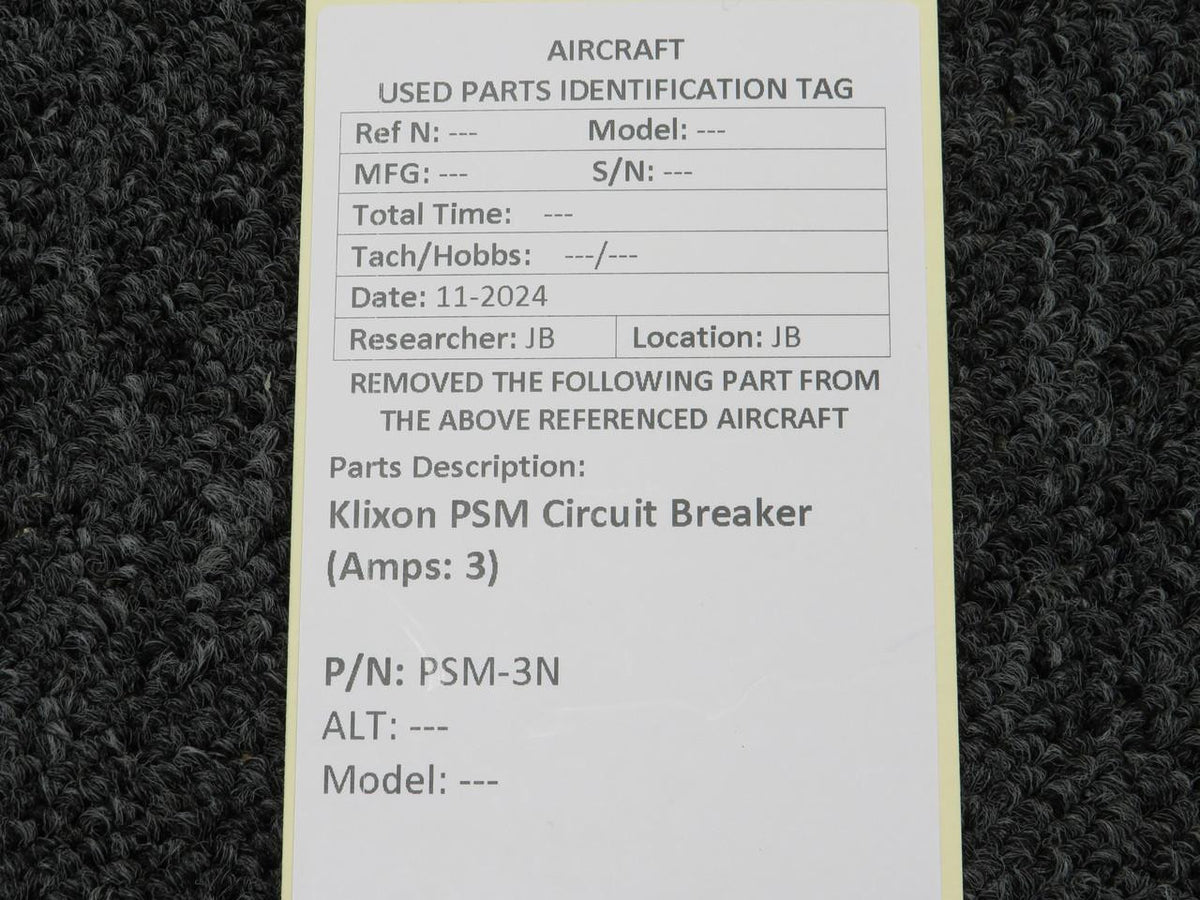 Klixon PSM-3N Klixon PSM Circuit Breaker (Amps: 3)