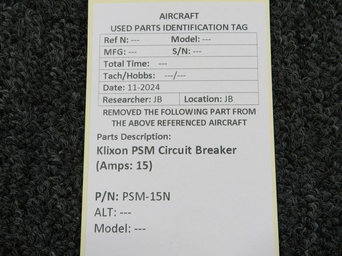 Klixon PSM-15N Klixon PSM Circuit Breaker (Amps: 15)