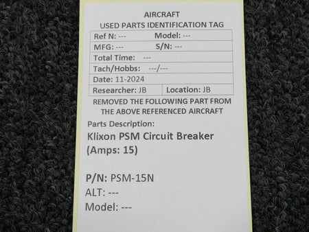 Klixon PSM-15N Klixon PSM Circuit Breaker (Amps: 15)