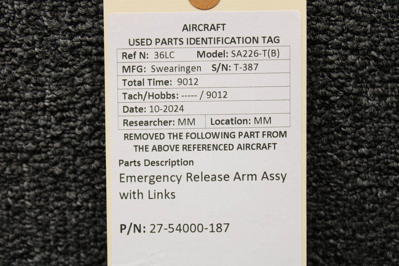 27-54000-187 Swearingen SA226-T(B) Emergency Release Arm Assy with
