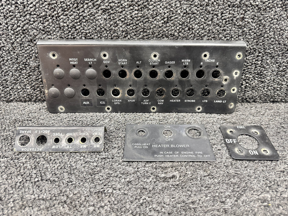 B490-2, B170-1, A938-2 Robinson R22 Breaker Panel Set (Minus Breakers)