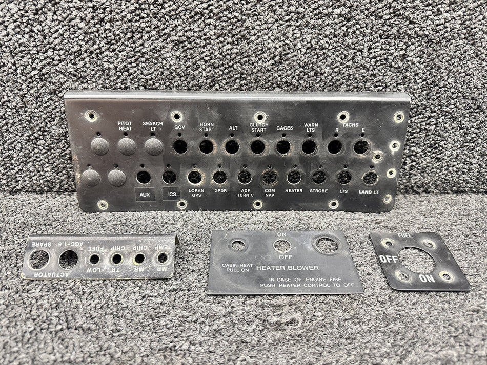 B490-2, B170-1, A938-2 Robinson R22 Breaker Panel Set (Minus Breakers)
