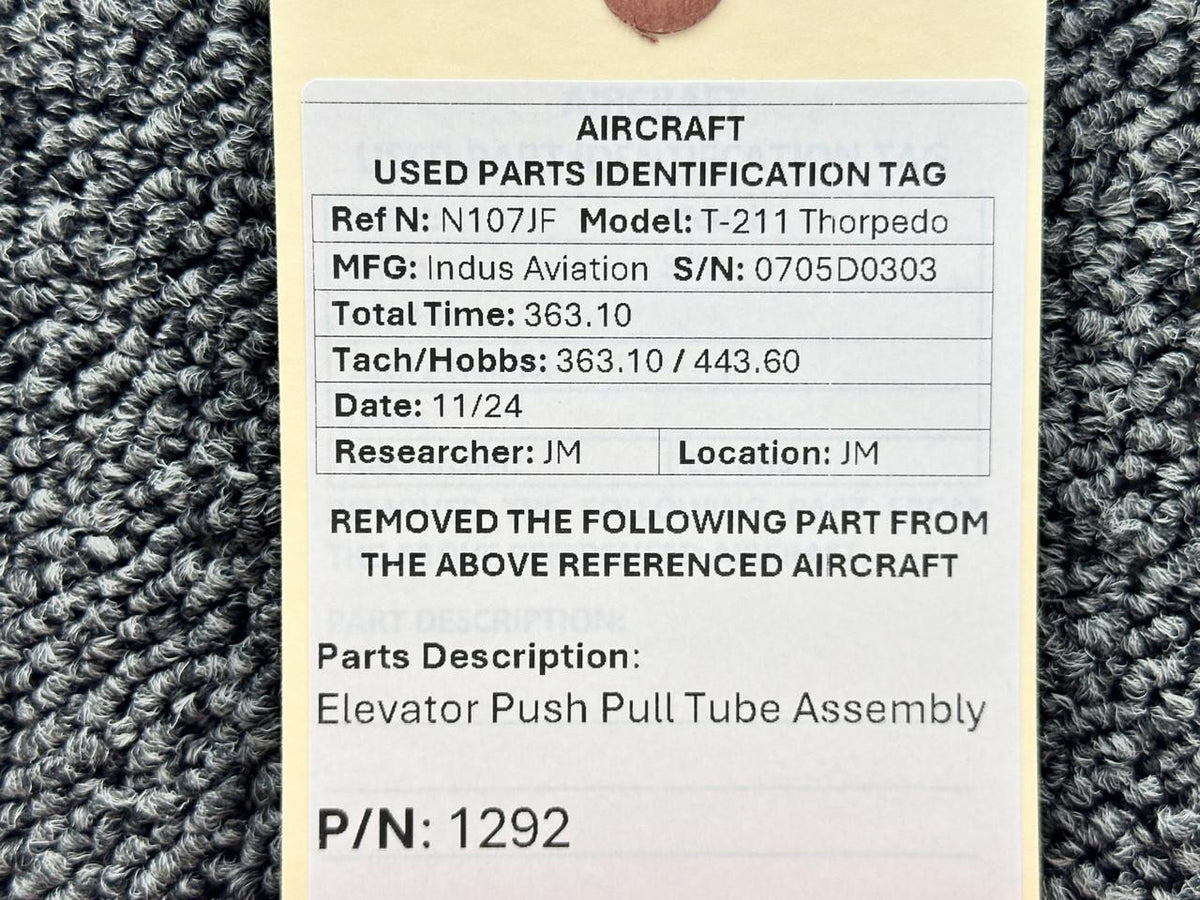 Thorp 1292 Thorp T-211 Elevator Push Pull Tube Assembly