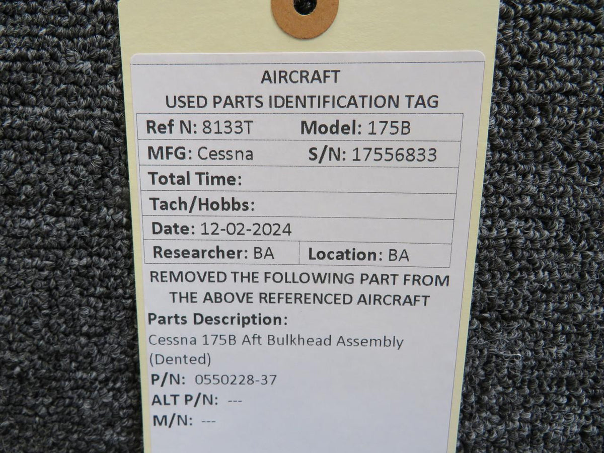 Cessna Aircraft Co 0550228-37 Cessna 175B Aft Bulkhead Assembly (Dented)