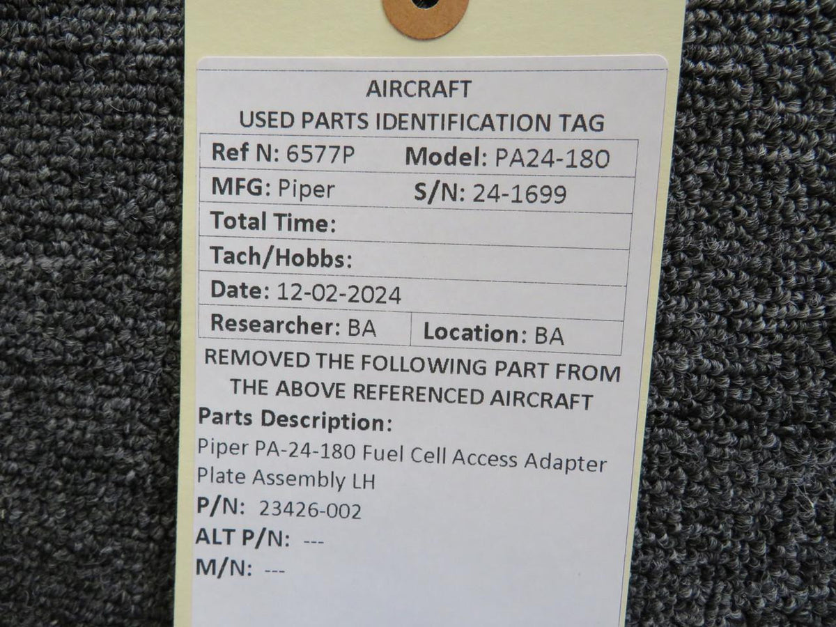 Piper Aircraft 23426-002 Piper PA24-180 Fuel Cell Access Adapter Plate Assembly LH