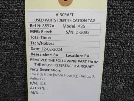 Edwards 318 Edwards Horn (Worn Housing) (Amps: 7, Volts: 12)