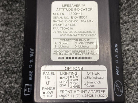 Mid-Continent 4300-411, 9015607 Mid-Continent Lifesaver Altitude Indicator w Battery (Lighted)