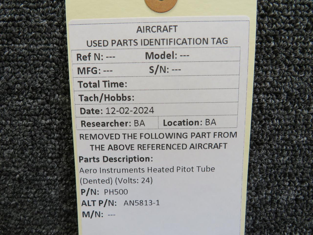 Aero Instruments PH500 (Alt: AN5813-1) Aero Instruments Heated Pitot Tube (Dented) (Volts: 24)