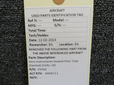 Aero Instruments PH500 (Alt: AN5813-1) Aero Instruments Heated Pitot Tube (Dented) (Volts: 24)