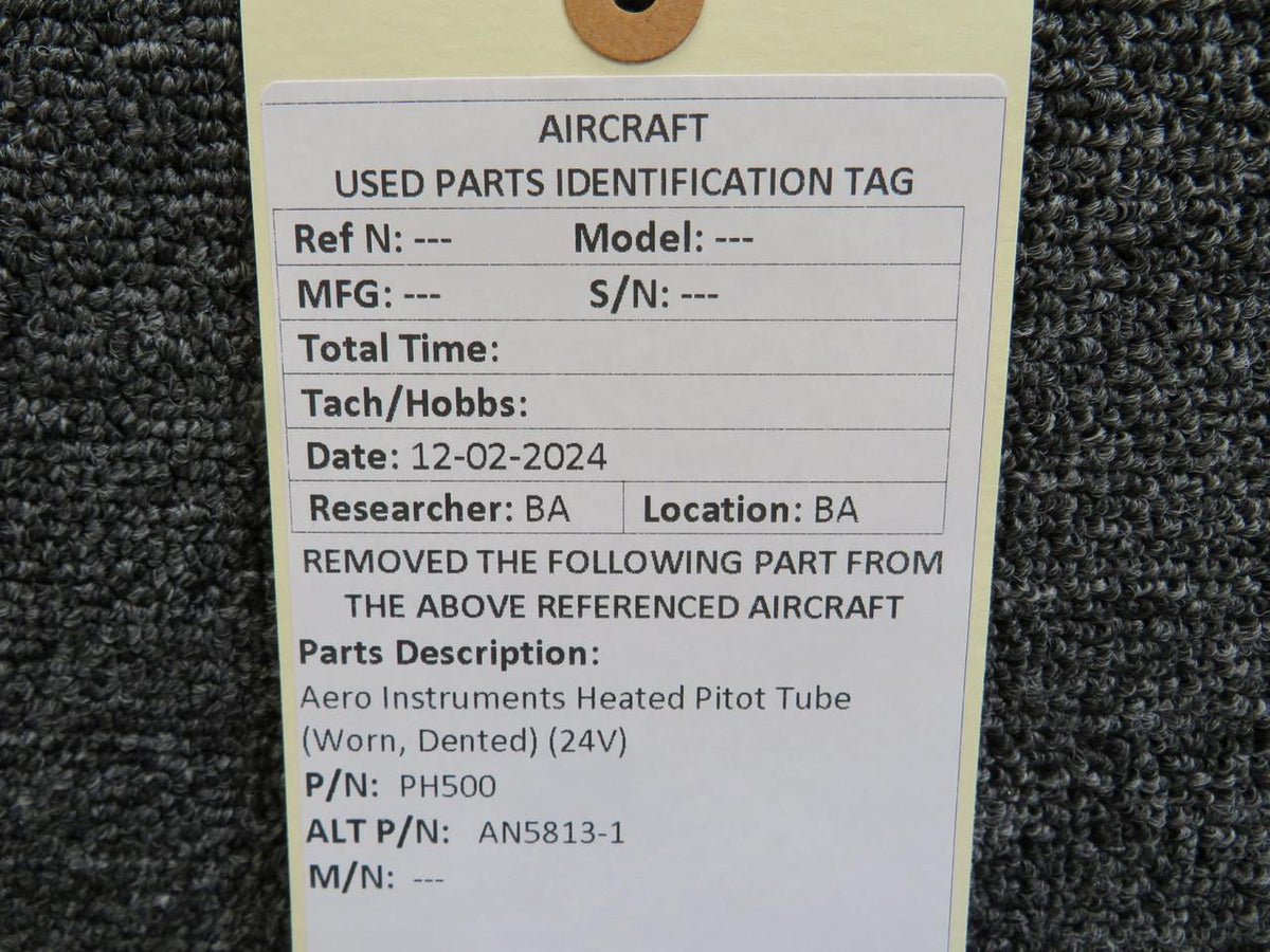Aero Instruments PH500 (Alt: AN5813-1) Aero Instruments Heated Pitot Tube (Worn, Dented) (24V)