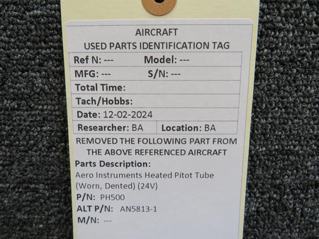 Aero Instruments PH500 (Alt: AN5813-1) Aero Instruments Heated Pitot Tube (Worn, Dented) (24V)