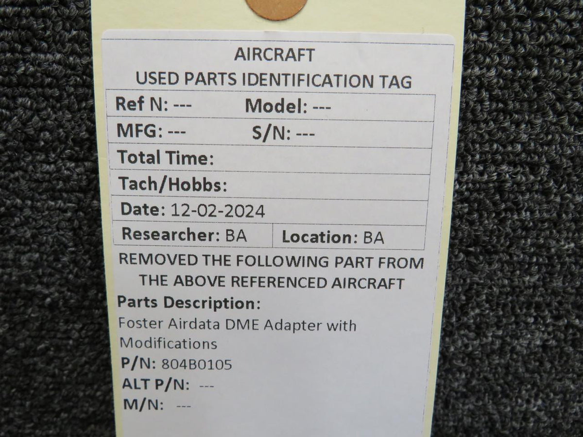 Foster 804B0105 Foster Airdata DME Adapter with Modifications