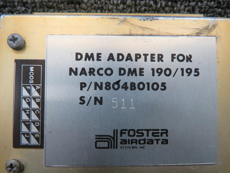 Foster 804B0105 Foster Airdata DME Adapter with Modifications