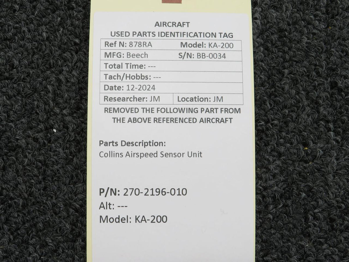 Collins 270-2196-010 Collins 590B-2 Airspeed Sensor Unit