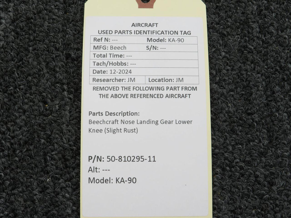 Beechcraft Parts 50-810295-11 Beechcraft KA-90 Nose Landing Gear Lower Knee (Slight Rust)