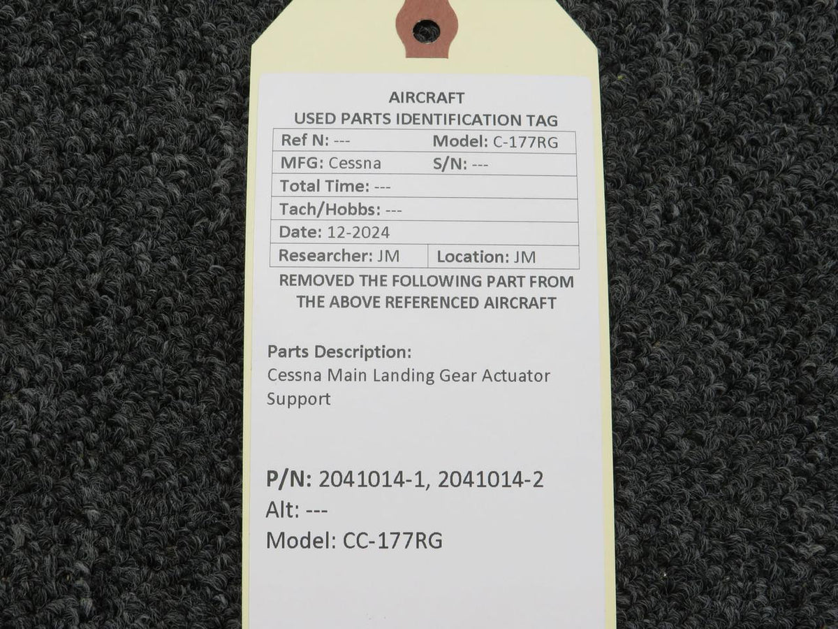Cessna Aircraft Parts 2041014-1, 2041014-2 Cessna C-177RG Main Landing Gear Actuator Support