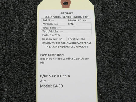 Beechcraft Parts 50-810035-4 Beechcraft KA-90 Nose Landing Gear Upper Pin