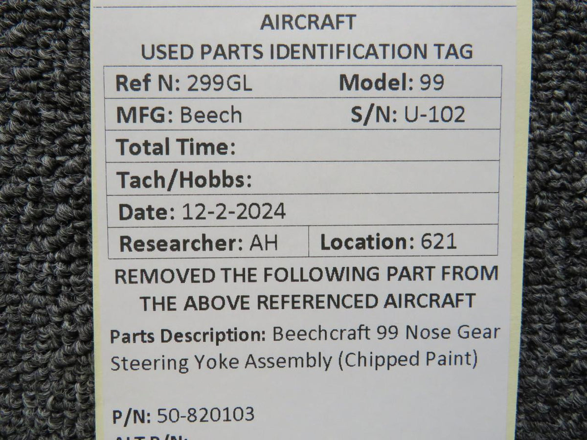 Beechcraft Parts 50-820103 Beechcraft 99 Nose Gear Steering Yoke Assembly (Chipped Paint)