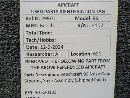 Beechcraft Parts 50-820103 Beechcraft 99 Nose Gear Steering Yoke Assembly (Chipped Paint)