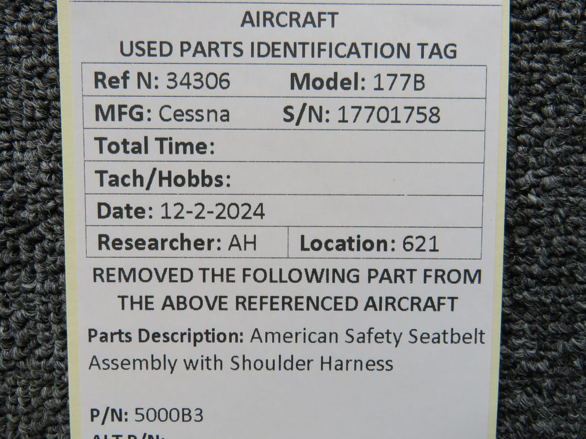 American Safety Corp. 5000B3 American Safety Seatbelt Assembly with Shoulder Harness