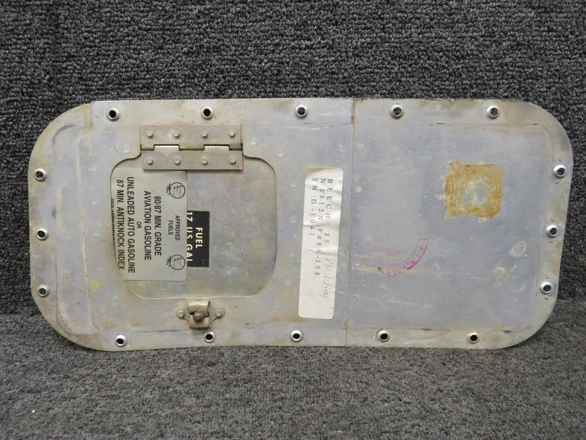 Beechcraft Parts 35-115028-21 Beechcraft A35 Wing Fuel Door Assembly RH (Worn Holes)