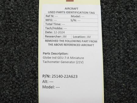 Globe Industries 25140-22A623 Globe Ind GEU-7-A Miniature Tachometer Generator (21V)