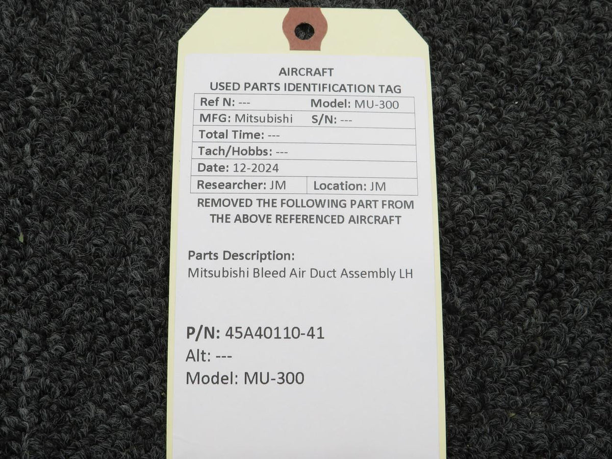 Mitsubishi 45A40110-41 Mitsubishi MU-300 Bleed Air Duct Assembly LH