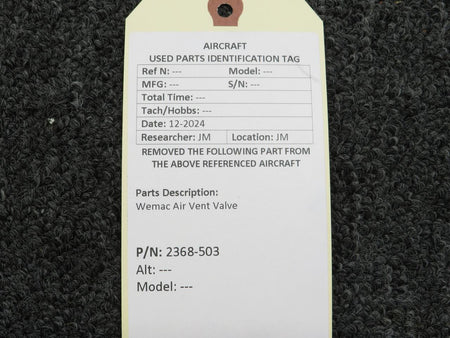 Wemac 2368-503 Wemac Air Vent Valve