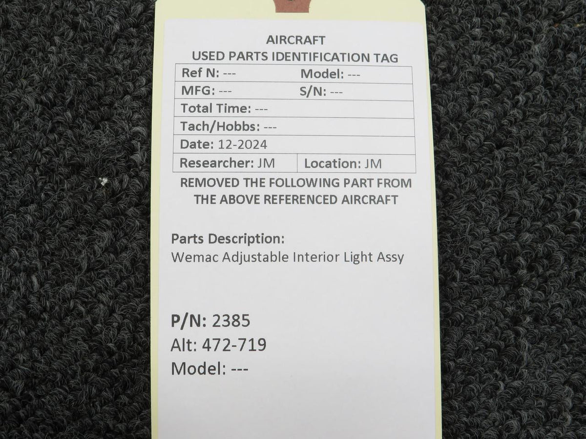 Wemac 2385 (Alt: 472-719) Wemac Adjustable Interior Light Assy