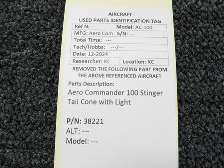 Aero Commander 38221 Aero Commander 100 Stinger Tail Cone with Light