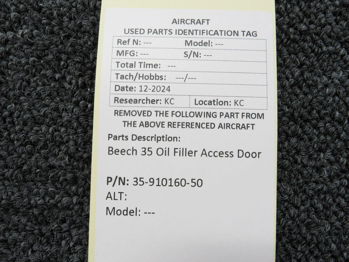 Beechcraft Parts 35-910160-50 Beech 35 Oil Filler Access Door
