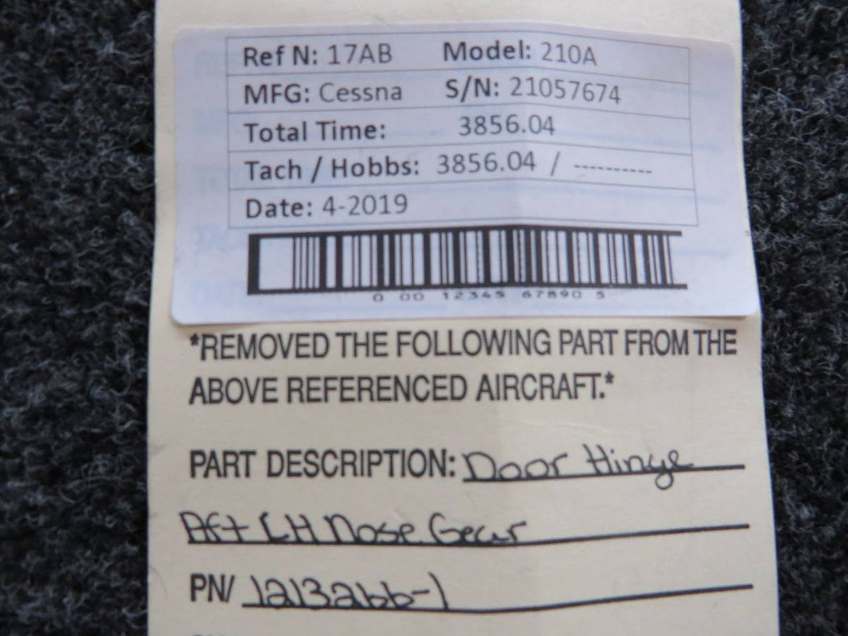 1213266-1 Cessna 210A Door Hinge Aft Nose Gear LH BAS Part Sales | Airplane Parts