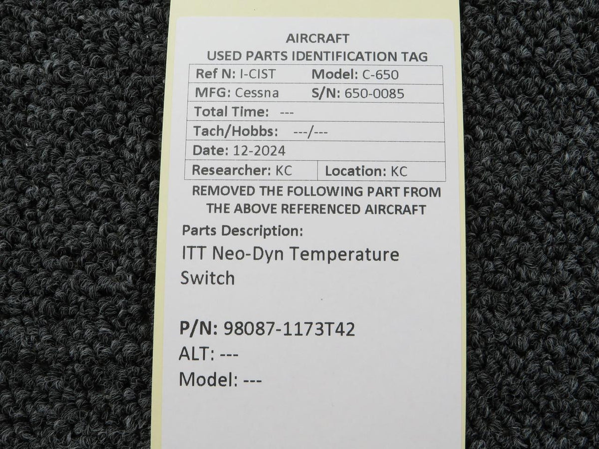 ITT Neo-Dyn Aerospace 98087-1173T42 ITT Neo-Dyn Temperature Switch (Volts: 28)
